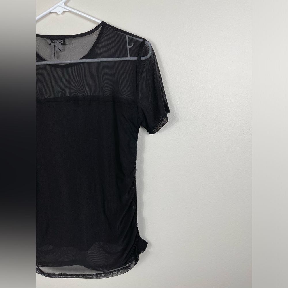 DKNY Black Sheer Women's Soft Top Slim Fit Party Events Size S NWT - Picture 10 of 14